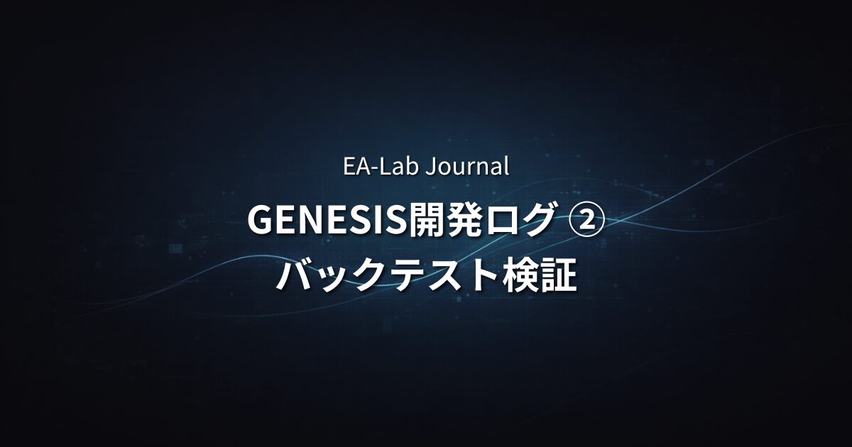EAはこうやって作られる | GENESIS開発ログ② バックテスト検証のアイキャッチ画像